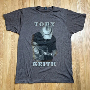 Toby Keith Pre-shrunk Tshirt Large World Better Place With More Cowboys - Unisex